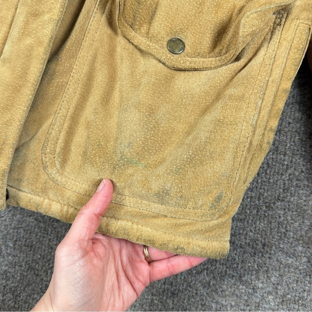 J Percy Marvin Richards Suede Leather Chore Barn Jacket Fur Lined Coat Women’s M - Picture 9 of 12
